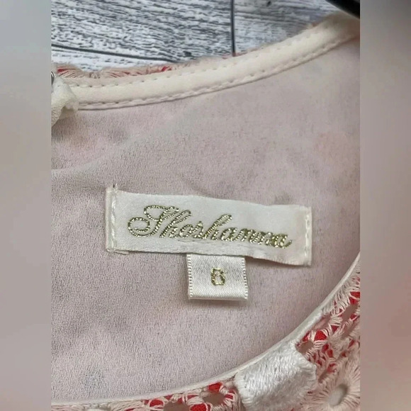 Shoshanna Eyelet Coral and Ivory Stacie Sheath Dress size 6 - Picture 8 of 15